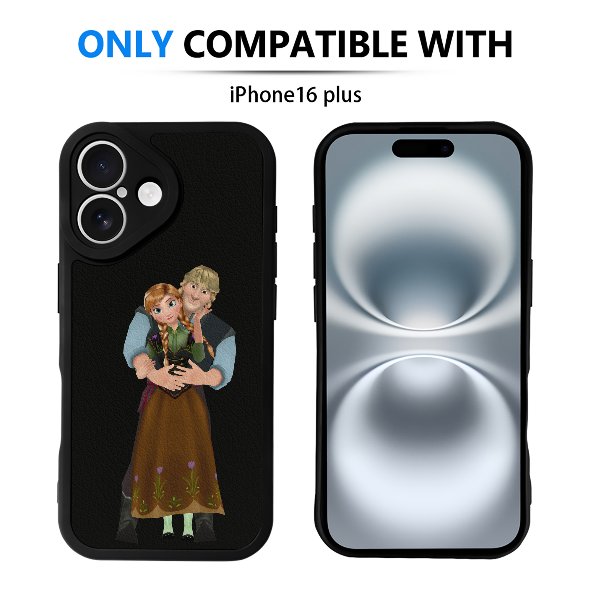 （画像用） アナと雪の女王 アンナ エルサ Frozen Anna Elsa 【iPhone 16シリーズ対応】シリコンスマホケース（レザー調） 材質：シリコン